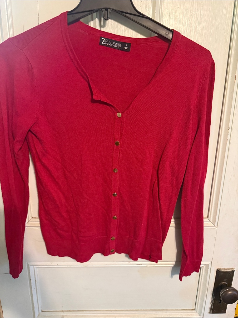 Z Collection Women's Red Button-Front Cardigan